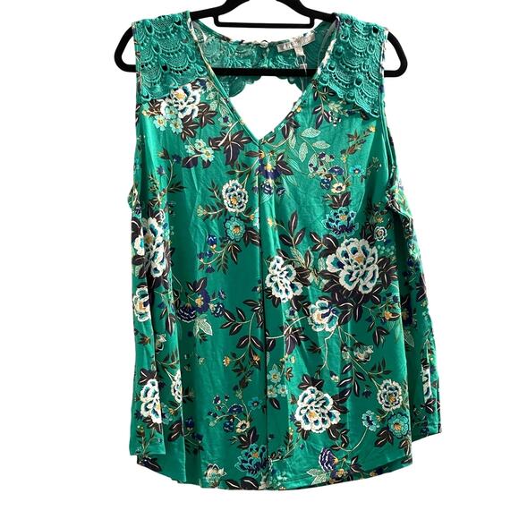 Daniel Rainn‎ NWT Women's Plus 2X Sleeveless Boho Blouse Floral Crochet Lace - Picture 3 of 11